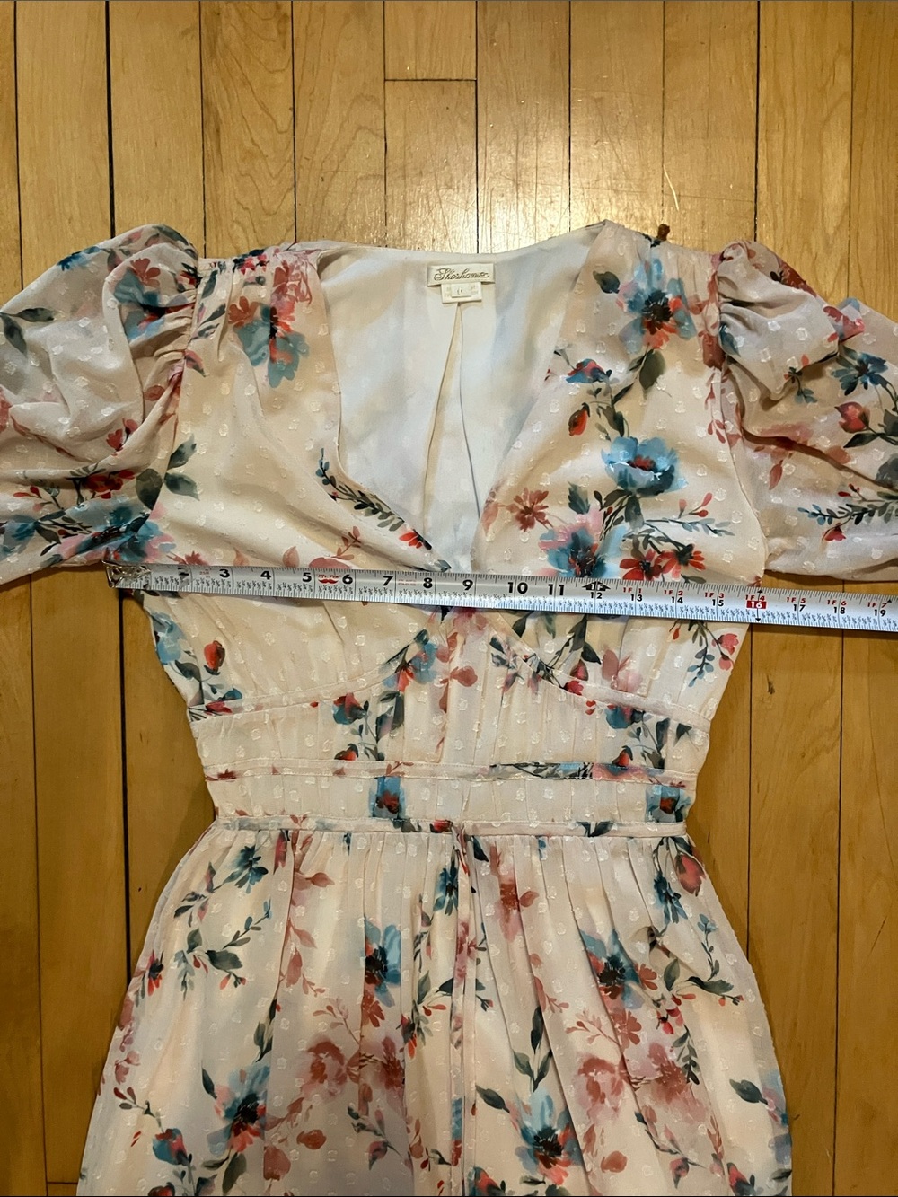Shoshanna Pink Floral Polka Dot Long Sleeve Babydoll Dress Size 0 - Picture 7 of 9